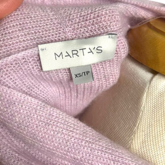 Marta's 100% Cashmere V Neck Wrap Front Sweater Lavender Pink Long Sleeve Sz XS - Picture 6 of 7